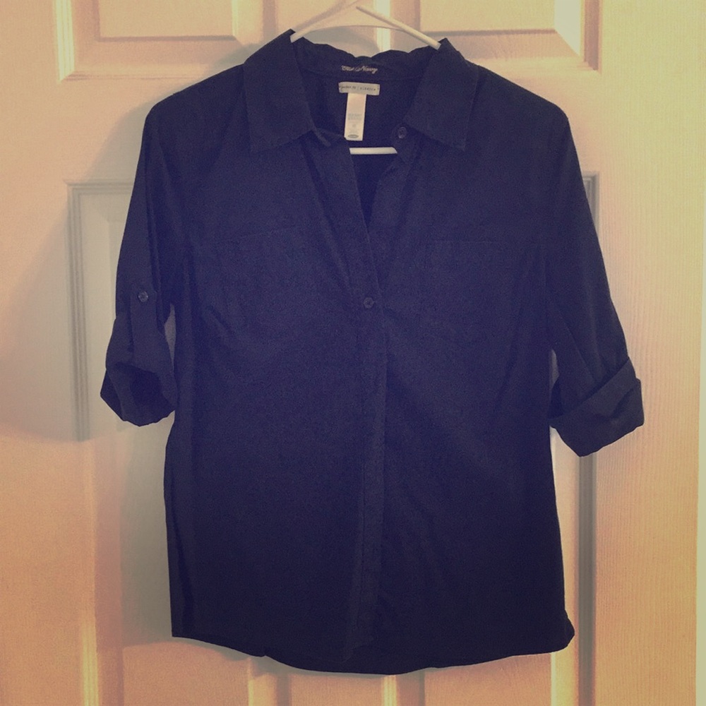 Black button-up blouse